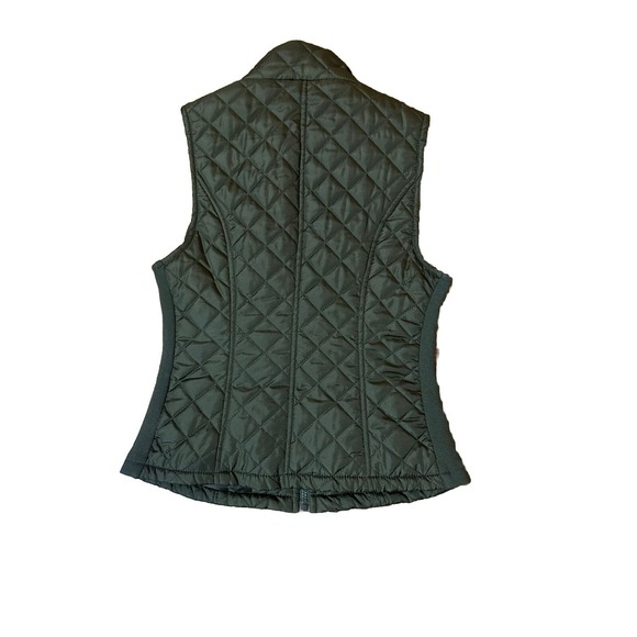 Women's Puffer Vest Jacket with Pockets by Laura Scott Size S Army Green - Picture 4 of 6